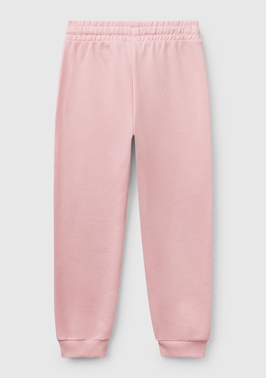  Kız Çocuk Pembe Benetton Logolu Eşofman Altı