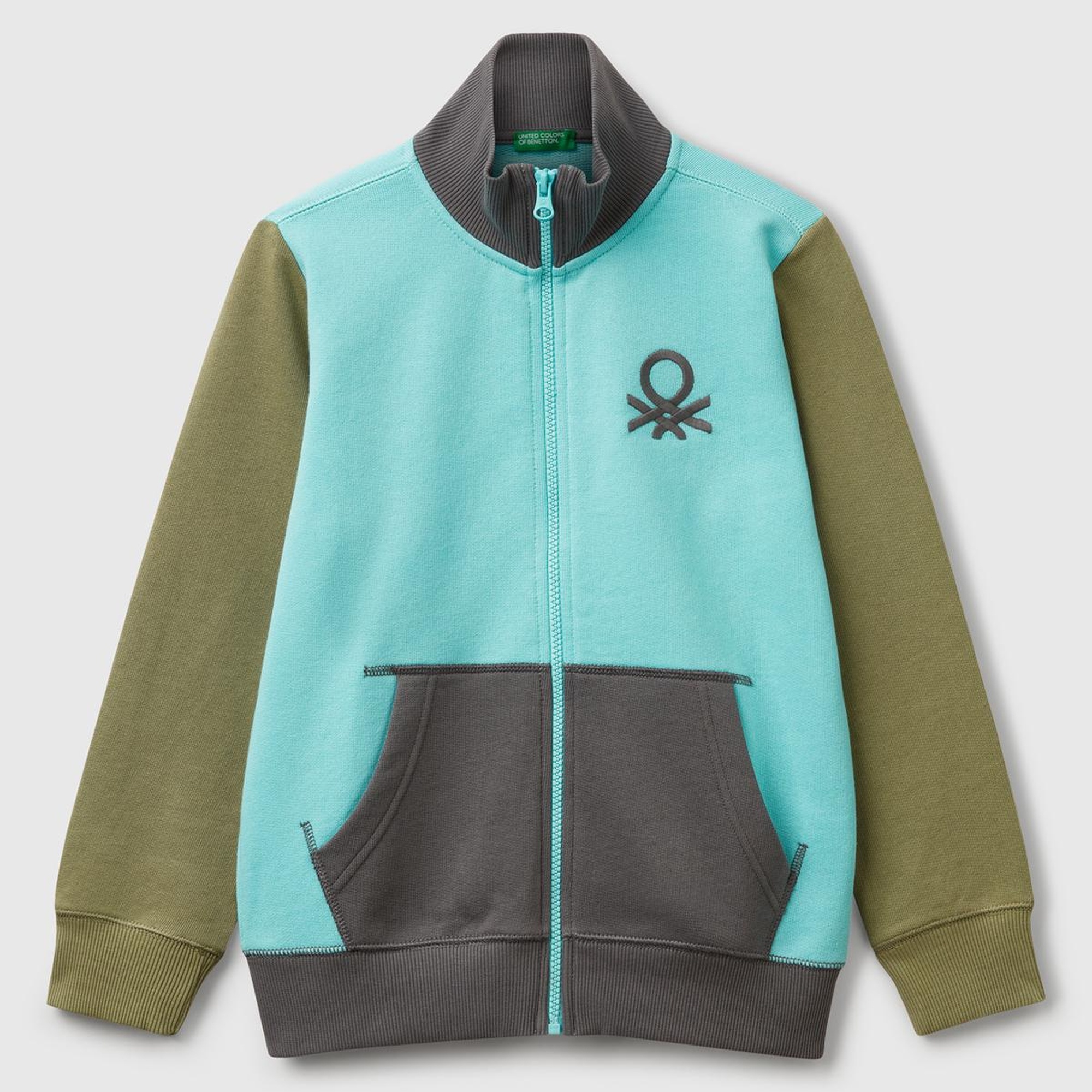 Erkek Çocuk Turkuaz Mix Logolu Sweatshirt