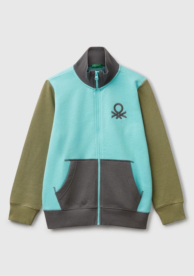  Erkek Çocuk Turkuaz Mix Logolu Sweatshirt