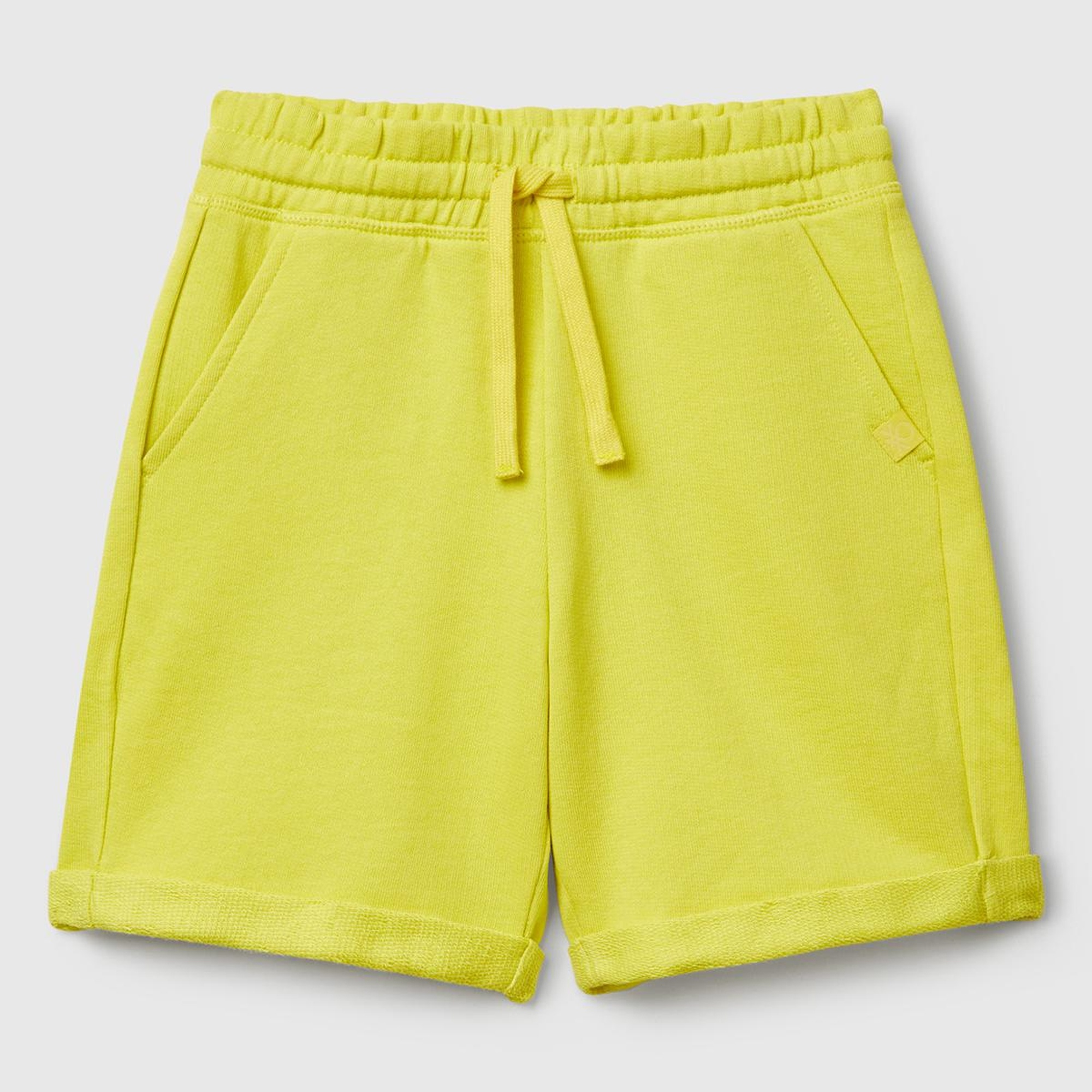 Erkek Çocuk Sarı Logolu Sweat Şort