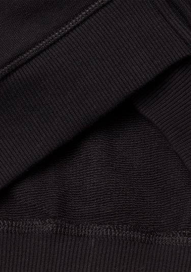  Erkek Çocuk Siyah Kolları Baskı Şerit Detaylı Fermuarlı Kapüşonlu Sweatshirt