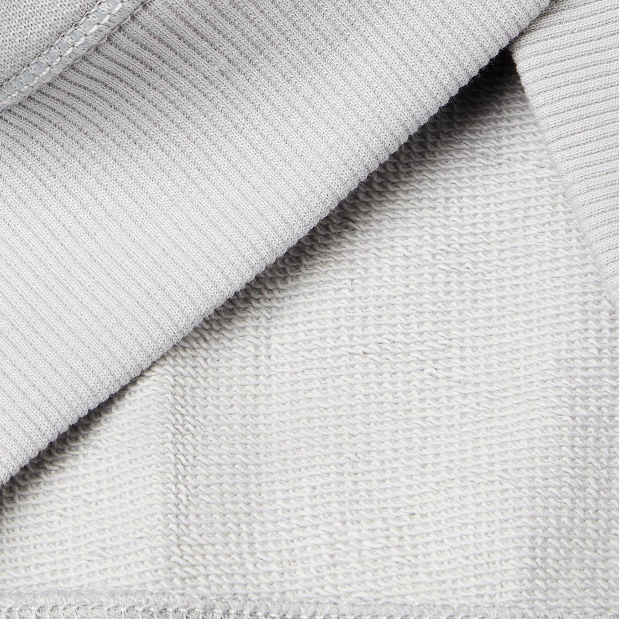 Erkek Çocuk Gri Melanj Kolları Baskı Şerit Detaylı Fermuarlı Kapüşonlu Sweatshirt