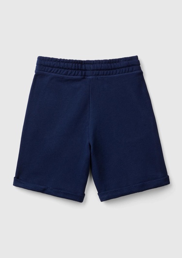  Erkek Çocuk Lacivert Logolu Sweat Şort