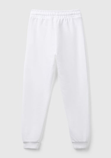  Kız Çocuk Beyaz Benetton Logolu Eşofman Altı