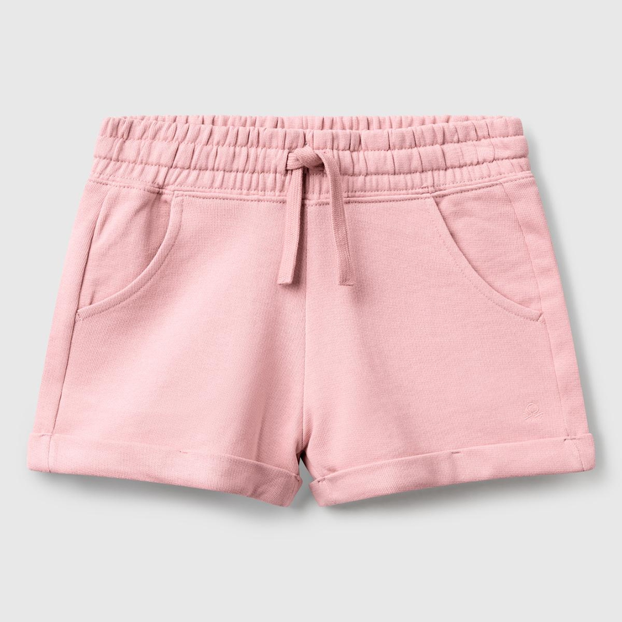 Kız Çocuk Pembe Logolu Sweat Şort