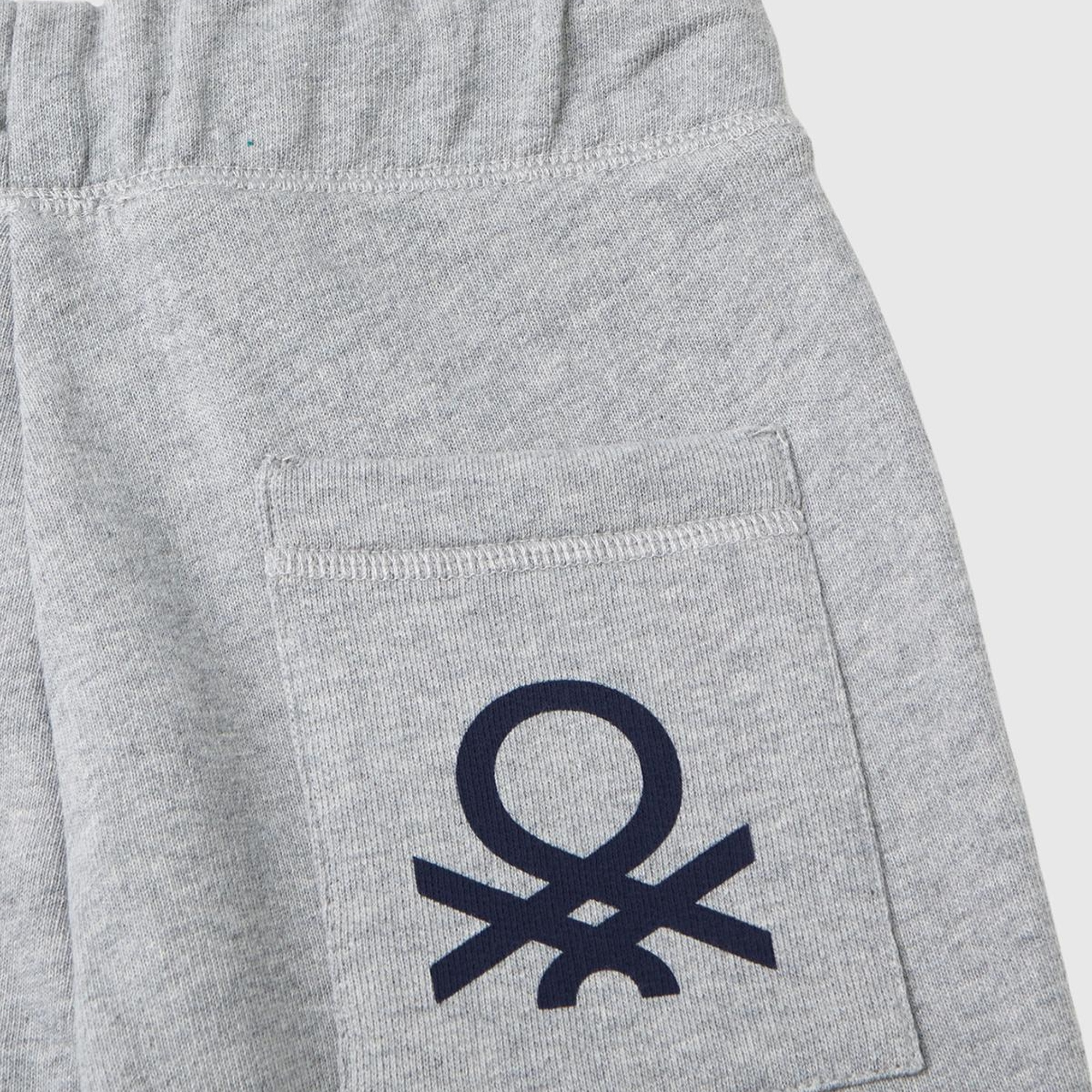 Erkek Çocuk Gri Melanj Arka Cebi Logolu Eşofman Altı