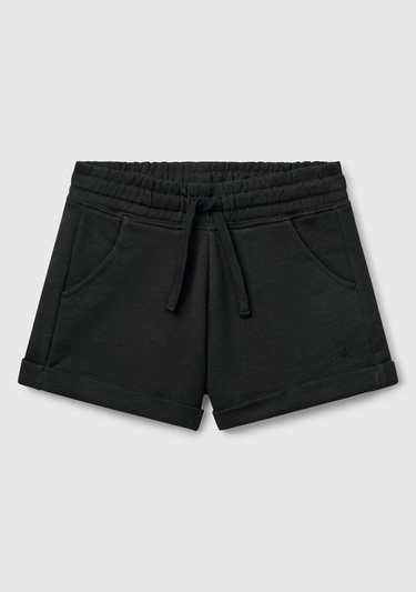  Kız Çocuk Siyah Logolu Sweat Şort