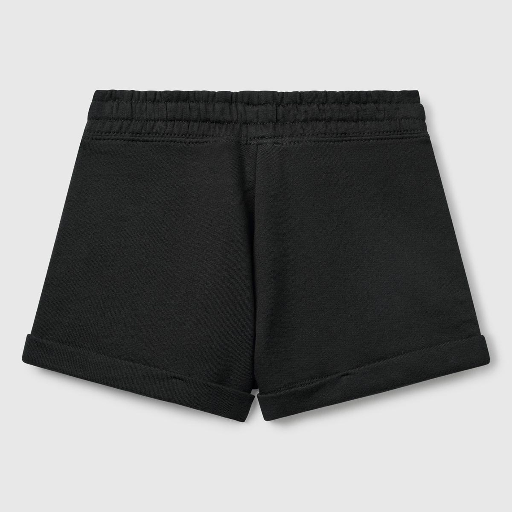 Kız Çocuk Siyah Logolu Sweat Şort