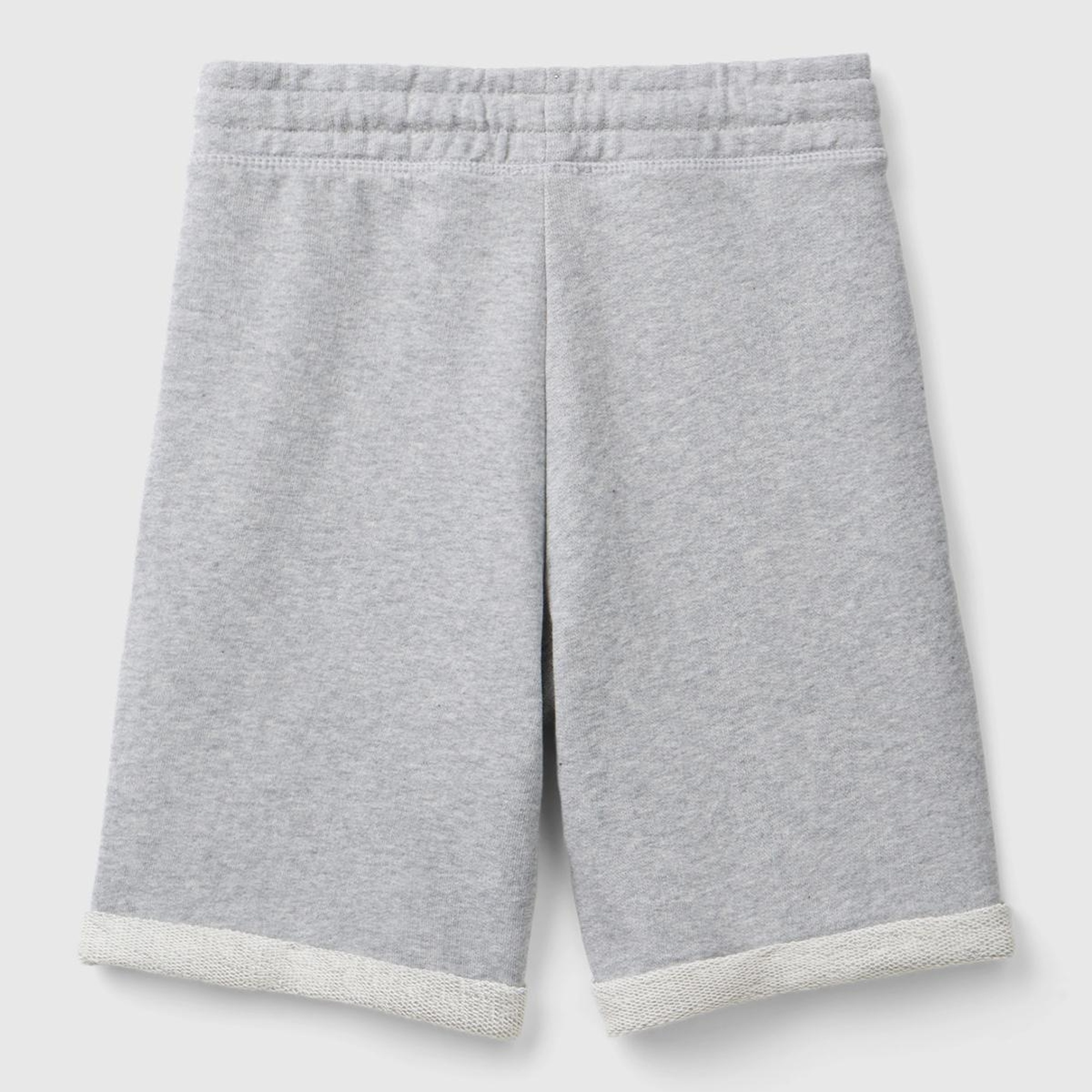 Erkek Çocuk Gri Melanj Logolu Sweat Şort