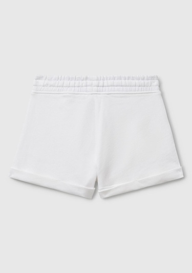  Kız Çocuk Beyaz Logolu Sweat Şort