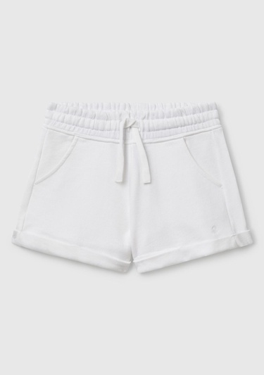  Kız Çocuk Beyaz Logolu Sweat Şort