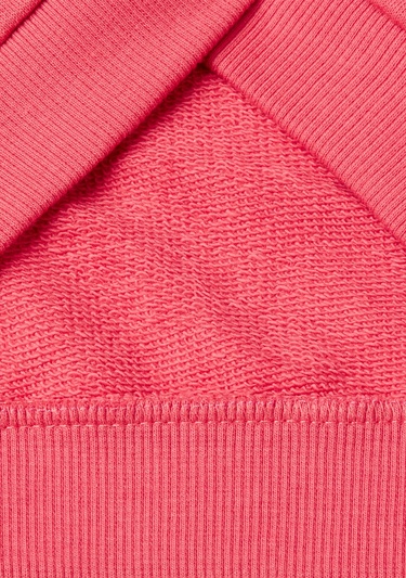  Kız Çocuk Fuşya Simli Benetton Logo Baskılı Bisiklet Yaka Sweatshirt