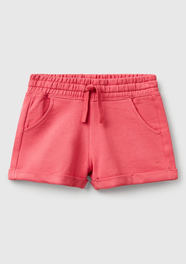  Kız Çocuk Fuşya Logolu Sweat Şort