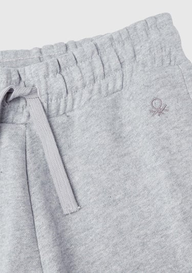  Kız Çocuk Gri Melanj Benetton Logolu Eşofman Altı