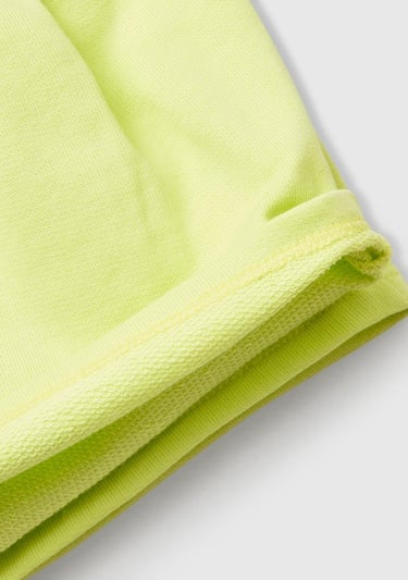  Kız Çocuk Sarı Benetton Logo İşlemeli Beli İpli Şort