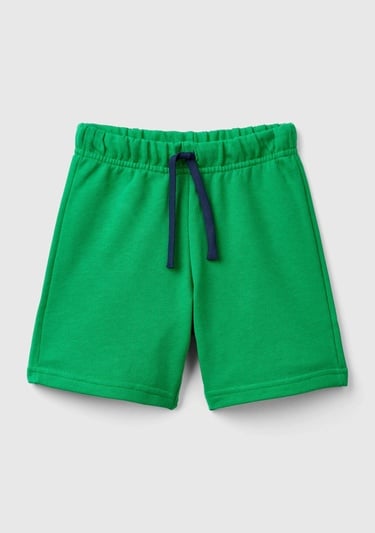  Erkek Çocuk Yeşil Arka Cebi Logolu Sweat Şort