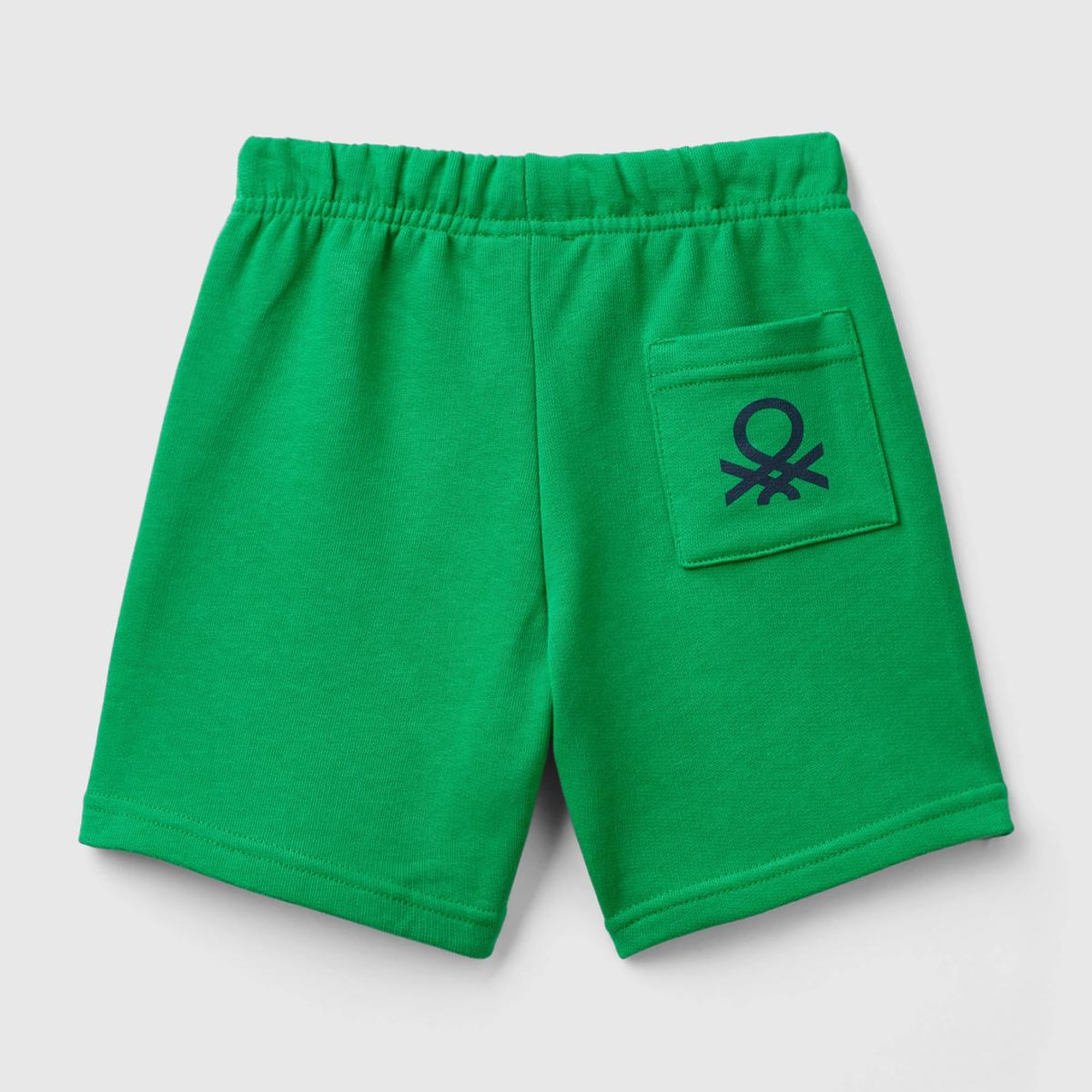 Erkek Çocuk Yeşil Arka Cebi Logolu Sweat Şort