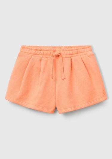  Kız Çocuk Yavruağzı Benetton Logo İşlemeli Beli İpli Şort