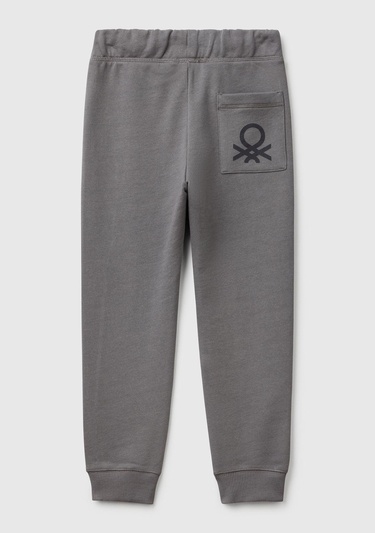  Erkek Çocuk Antrasit Arka Cebi Logolu Eşofman Altı