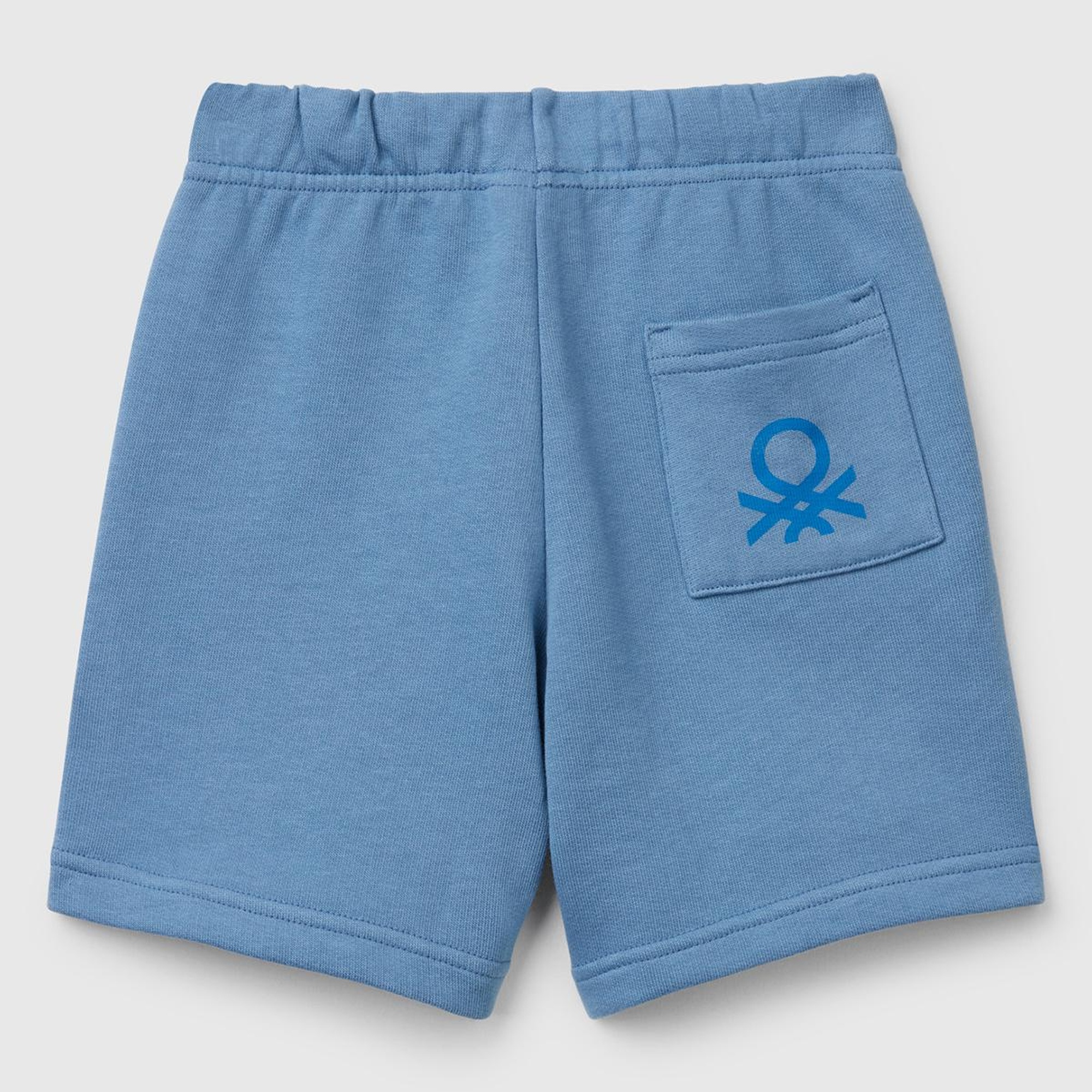 Erkek Çocuk Havacı Mavi Arka Cebi Logolu Sweat Şort