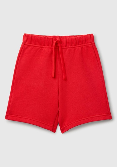  Erkek Çocuk Kırmızı Arka Cebi Logolu Sweat Şort