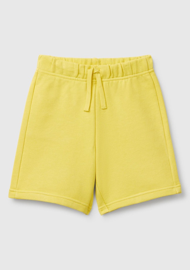  Erkek Çocuk Sarı Arka Cebi Logolu Sweat Şort