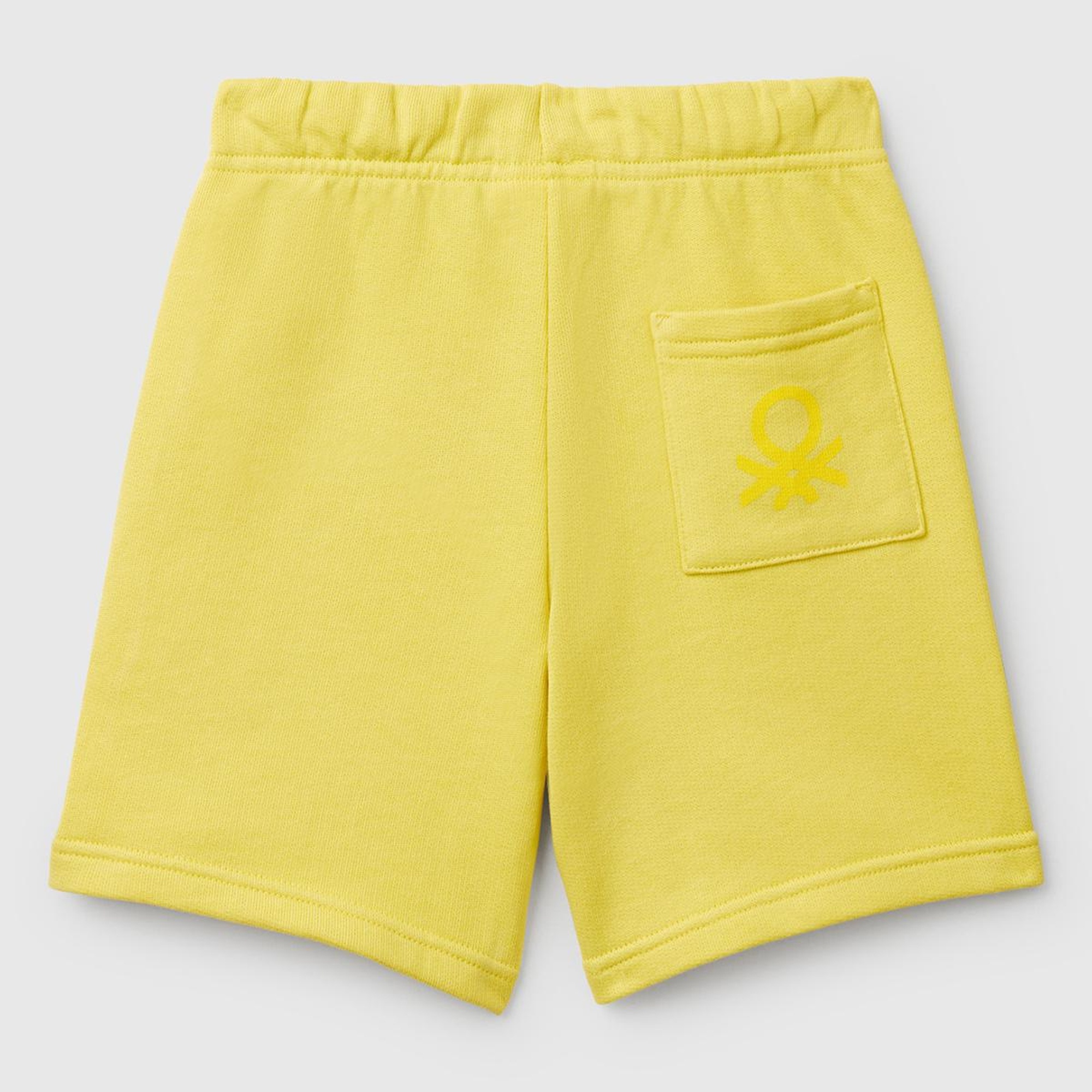 Erkek Çocuk Sarı Arka Cebi Logolu Sweat Şort