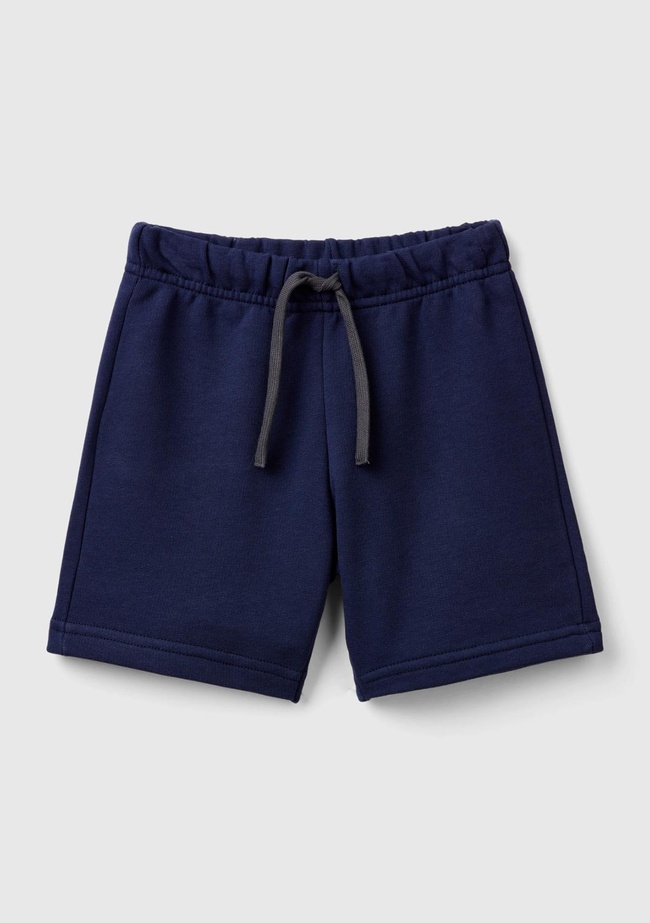  Erkek Çocuk Lacivert Arka Cebi Logolu Sweat Şort