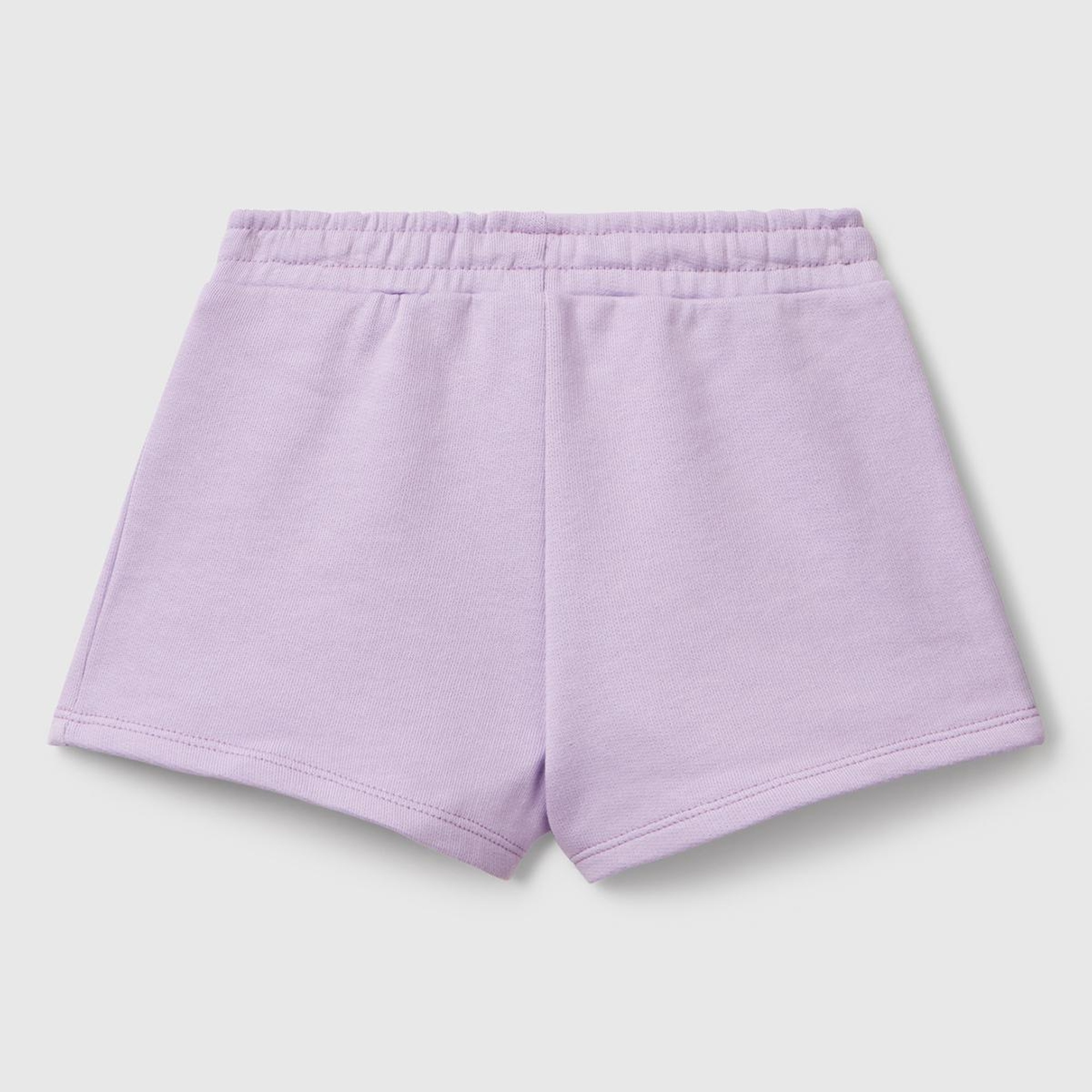 Kız Çocuk Lila Benetton Logo İşlemeli Beli İpli Şort