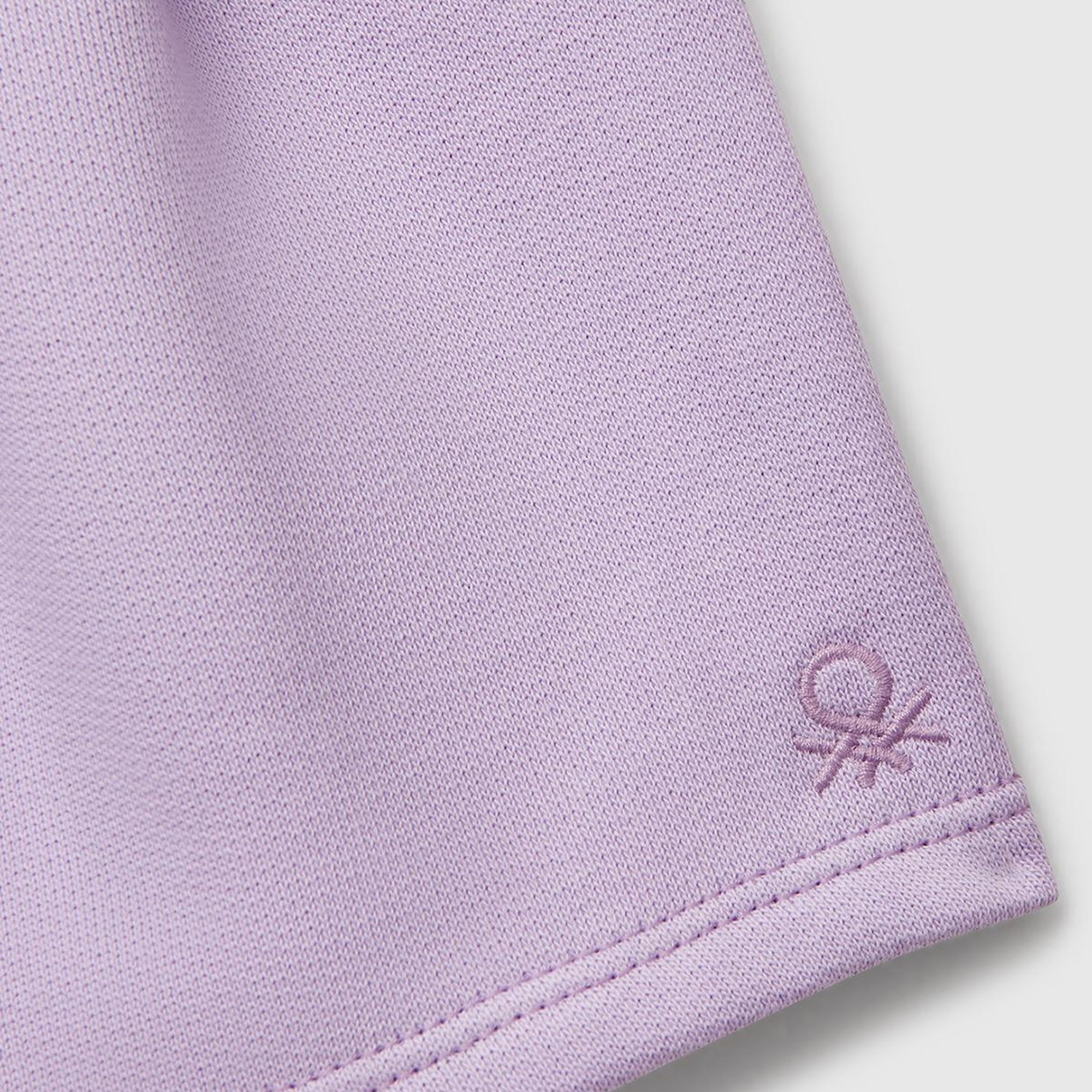 Kız Çocuk Lila Benetton Logo İşlemeli Beli İpli Şort