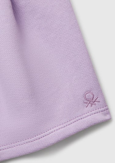  Kız Çocuk Lila Benetton Logo İşlemeli Beli İpli Şort