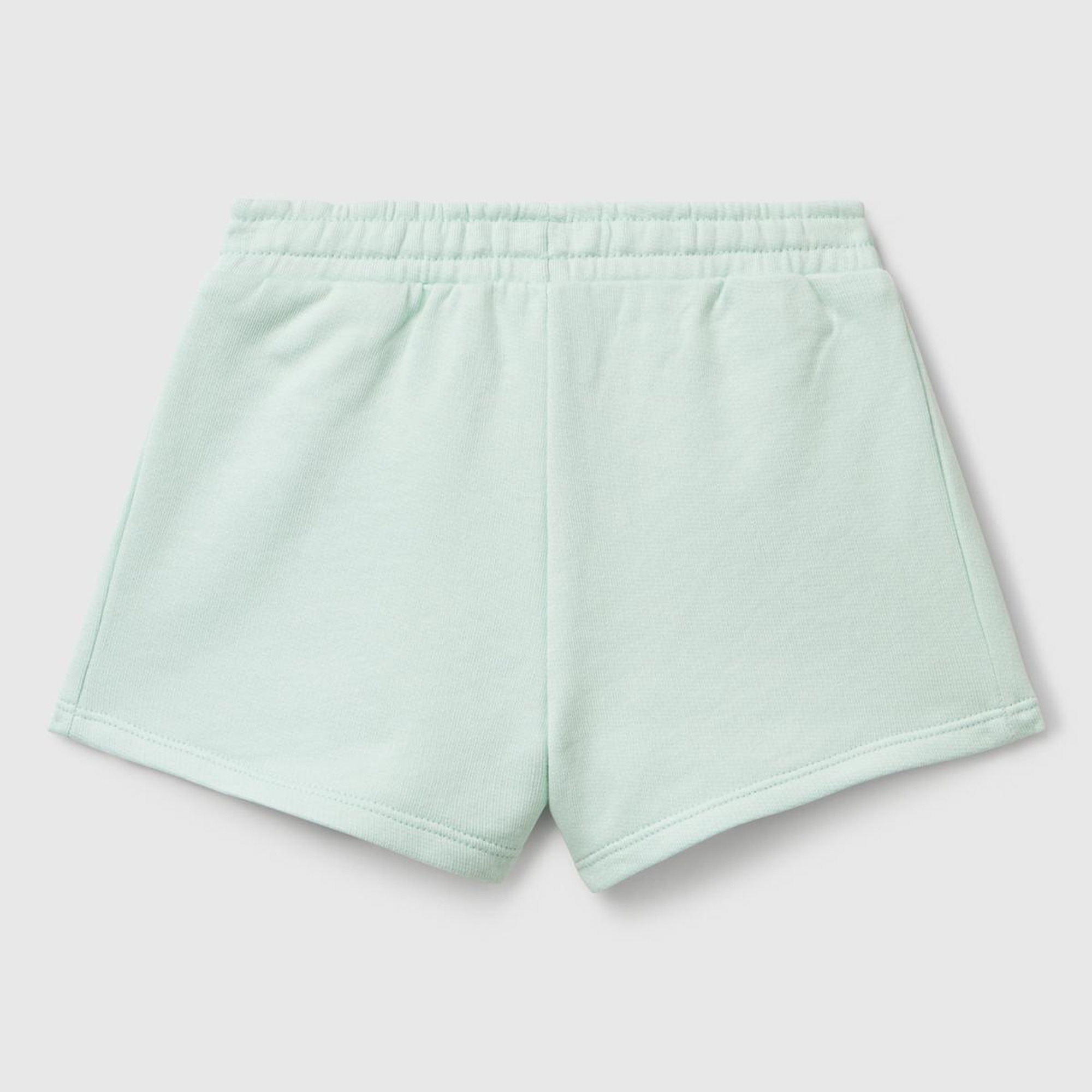 Kız Çocuk Su Yeşili Benetton Logo İşlemeli Beli İpli Şort