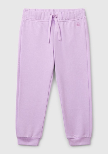  Kız Çocuk Lila Logo İşlemeli Eşofman Altı