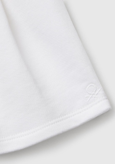  Kız Çocuk Beyaz Benetton Logo İşlemeli Beli İpli Şort