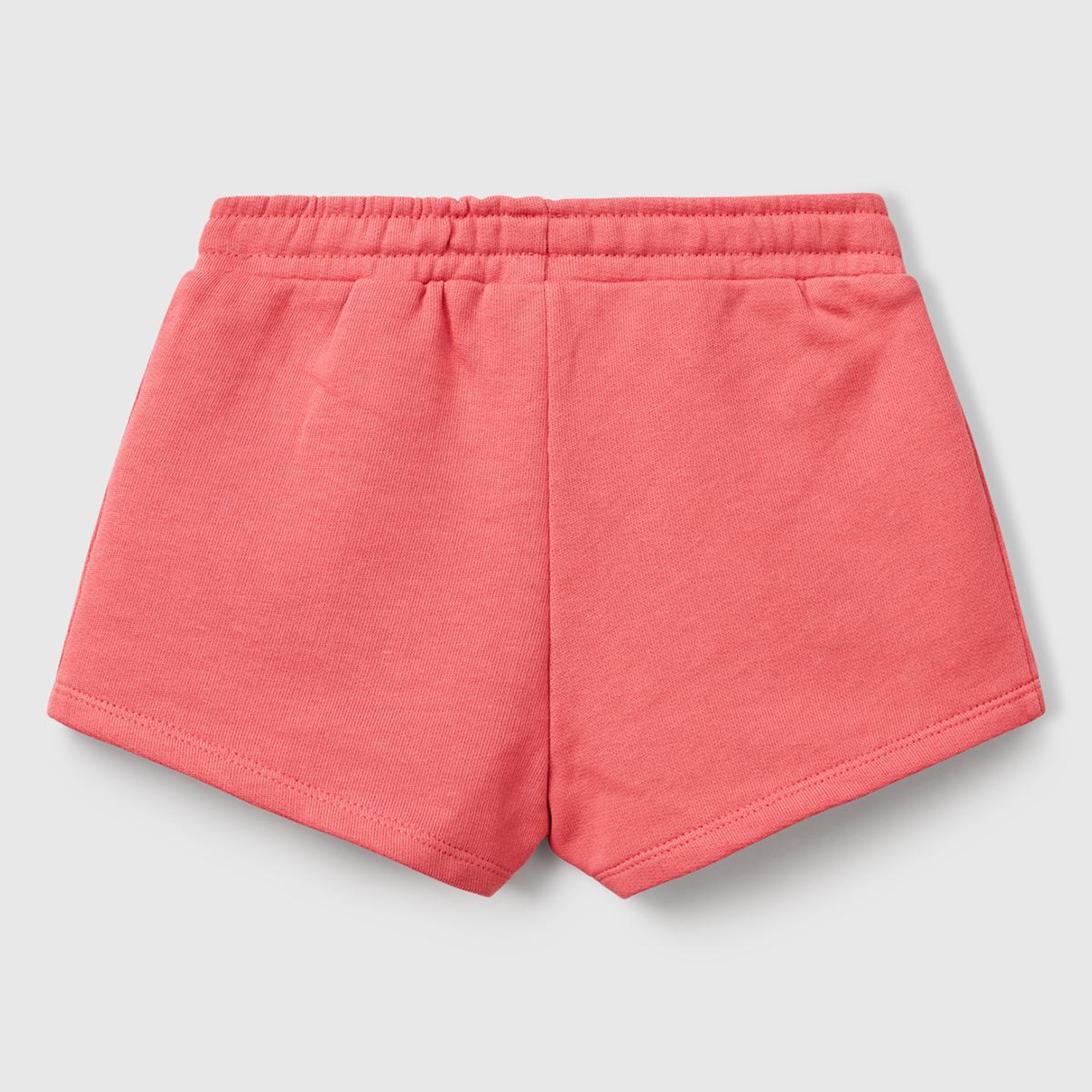 Kız Çocuk Fuşya Benetton Logo İşlemeli Beli İpli Şort