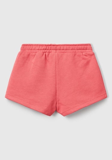  Kız Çocuk Fuşya Benetton Logo İşlemeli Beli İpli Şort