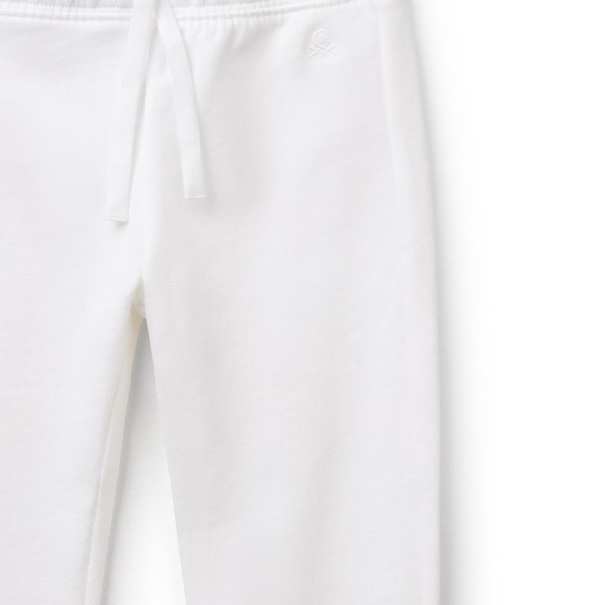 Kız Çocuk Beyaz Logo İşlemeli Eşofman Altı