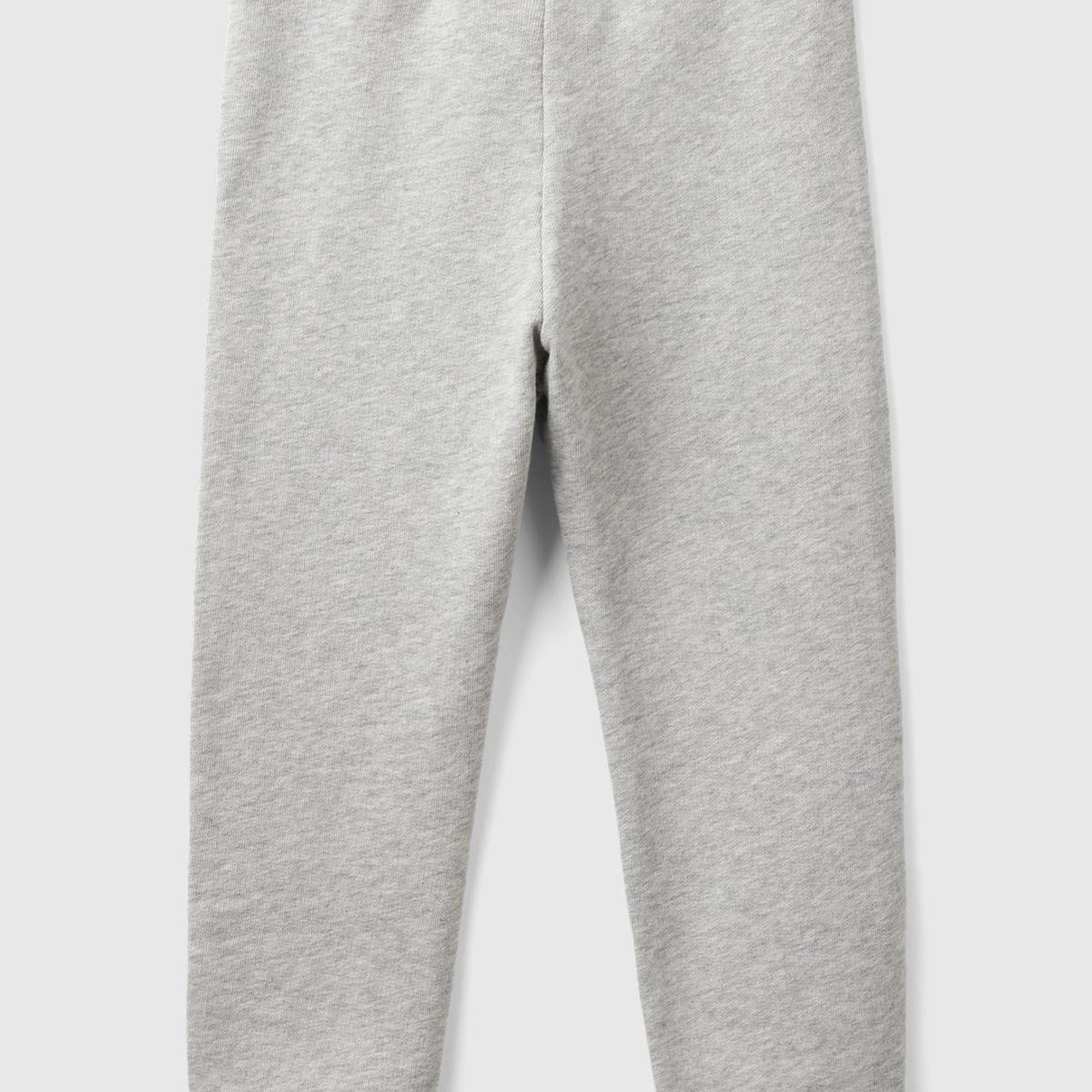 Kız Çocuk Gri Melanj Logo İşlemeli Eşofman Altı