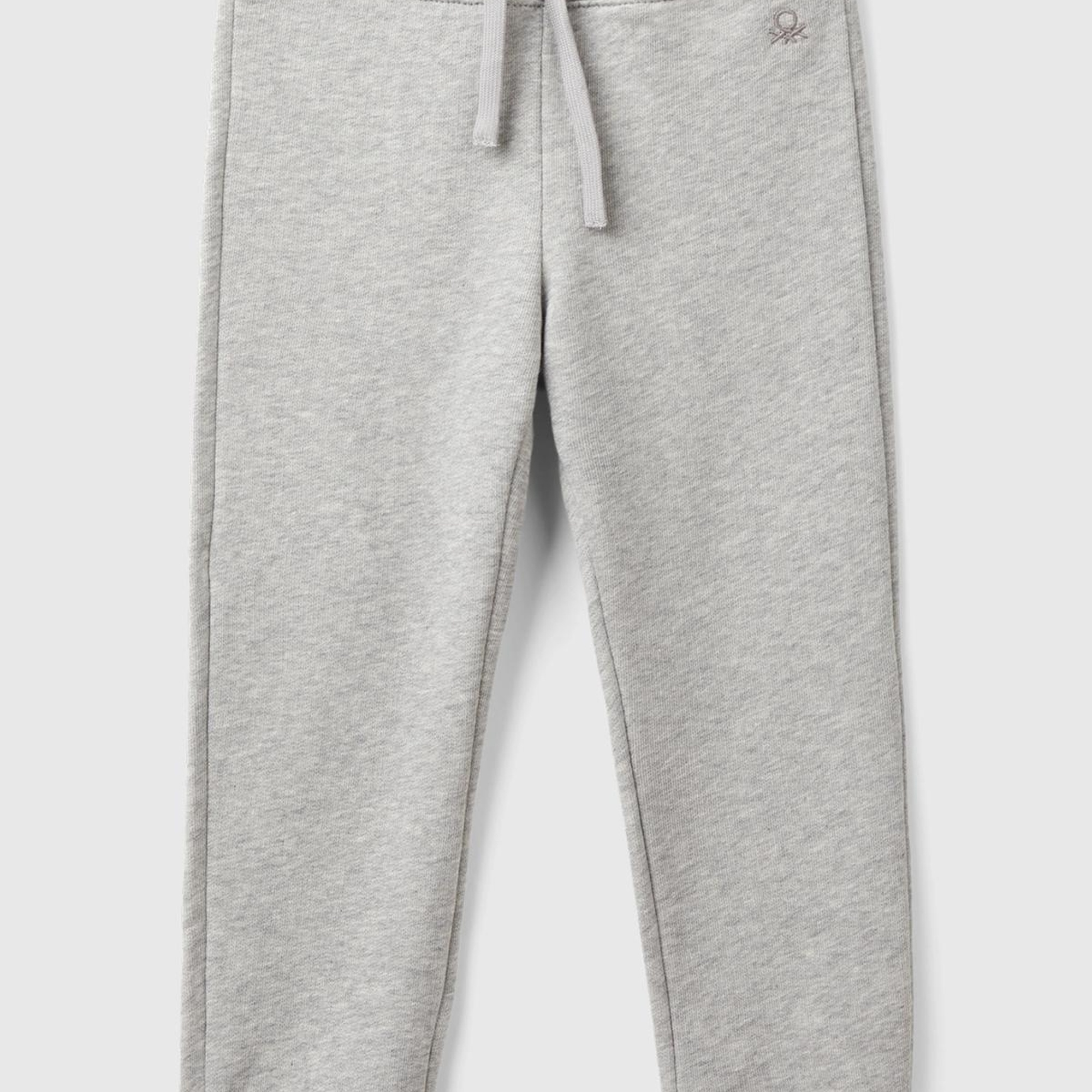 Kız Çocuk Gri Melanj Logo İşlemeli Eşofman Altı