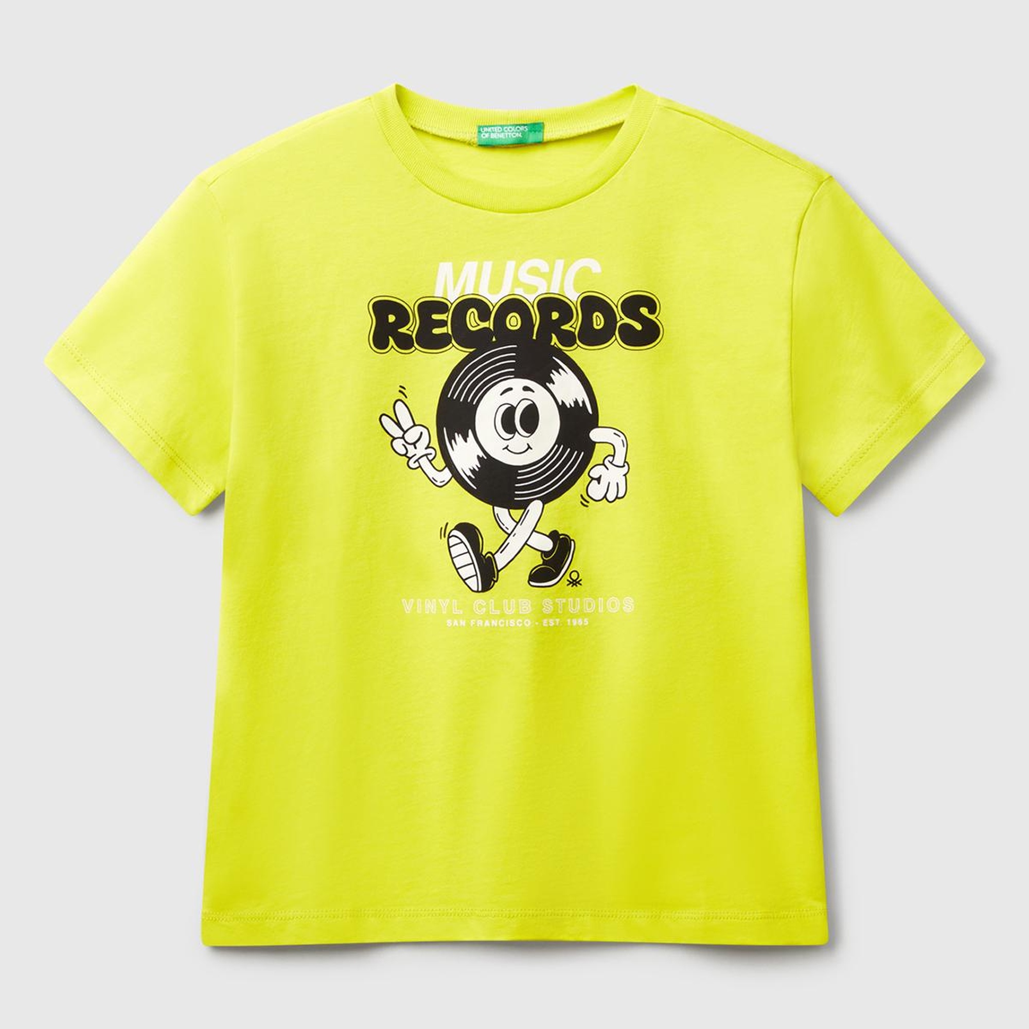 Erkek Çocuk Sarı Grafik Baskılı Kısa Kollu T-Shirt