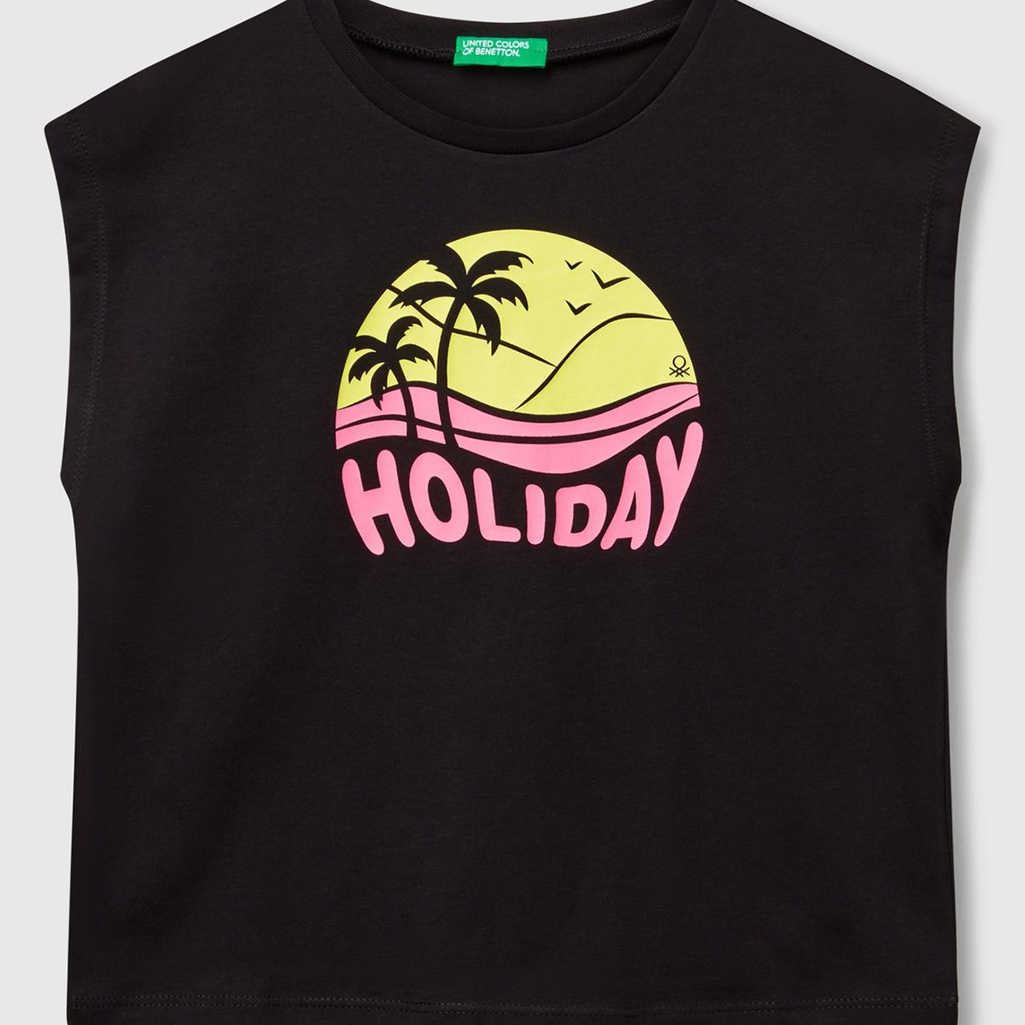 Kız Çocuk Siyah Grafik Baskılı Kısa Kollu T-Shirt