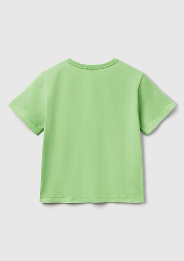  Erkek Çocuk Fıstık Yeşili Grafik Baskılı Kısa Kollu T-Shirt