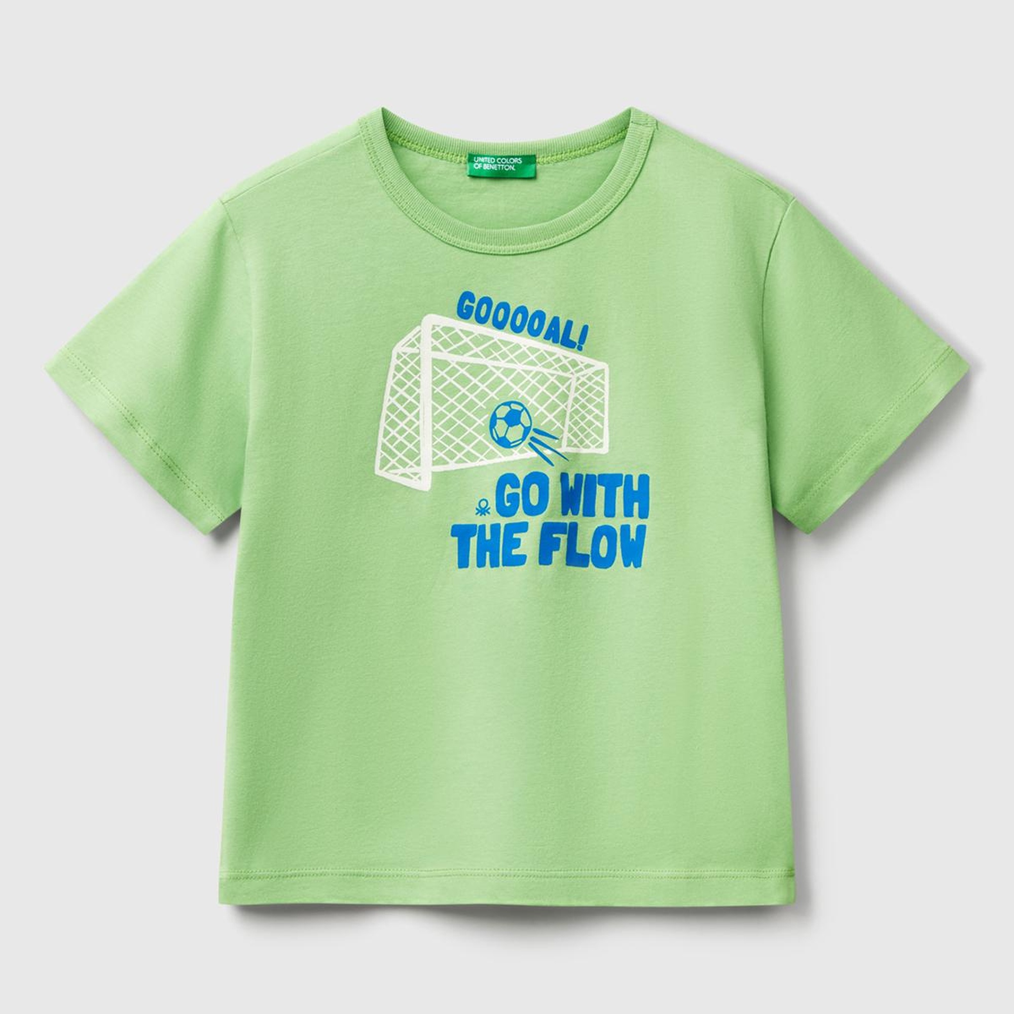 Erkek Çocuk Fıstık Yeşili Grafik Baskılı Kısa Kollu T-Shirt