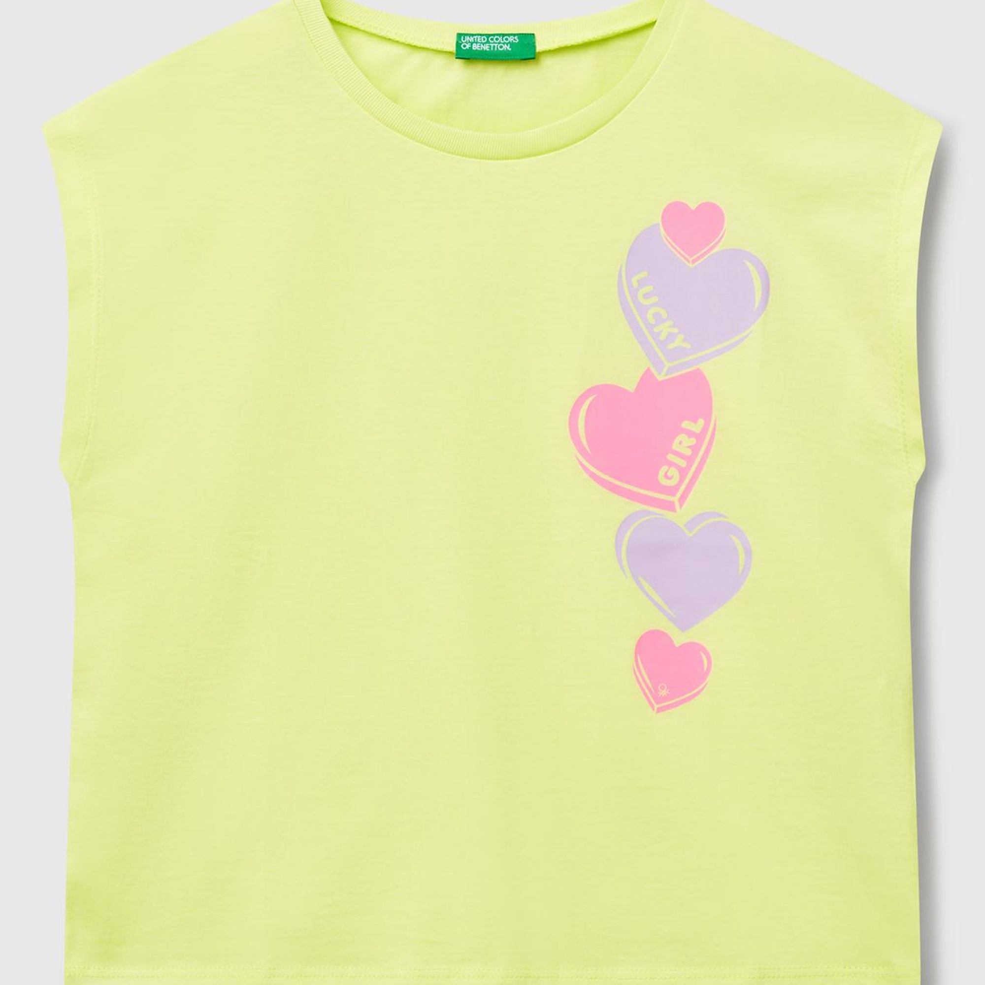 Kız Çocuk Sarı Grafik Baskılı Kısa Kollu T-Shirt