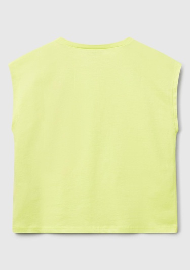  Kız Çocuk Sarı Grafik Baskılı Kısa Kollu T-Shirt