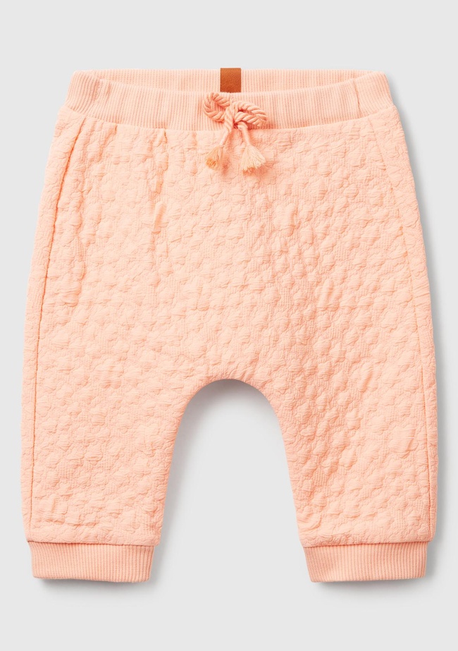  Bebek Yavruağzı Jakarlı Logo Detaylı Dekoratif İpli Ribanalı Eşofman Altı