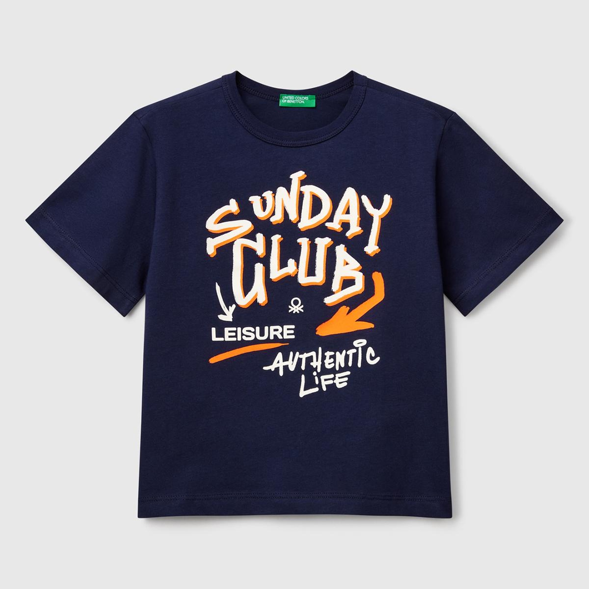 Erkek Çocuk Lacivert Grafik Baskılı Kısa Kollu T-Shirt