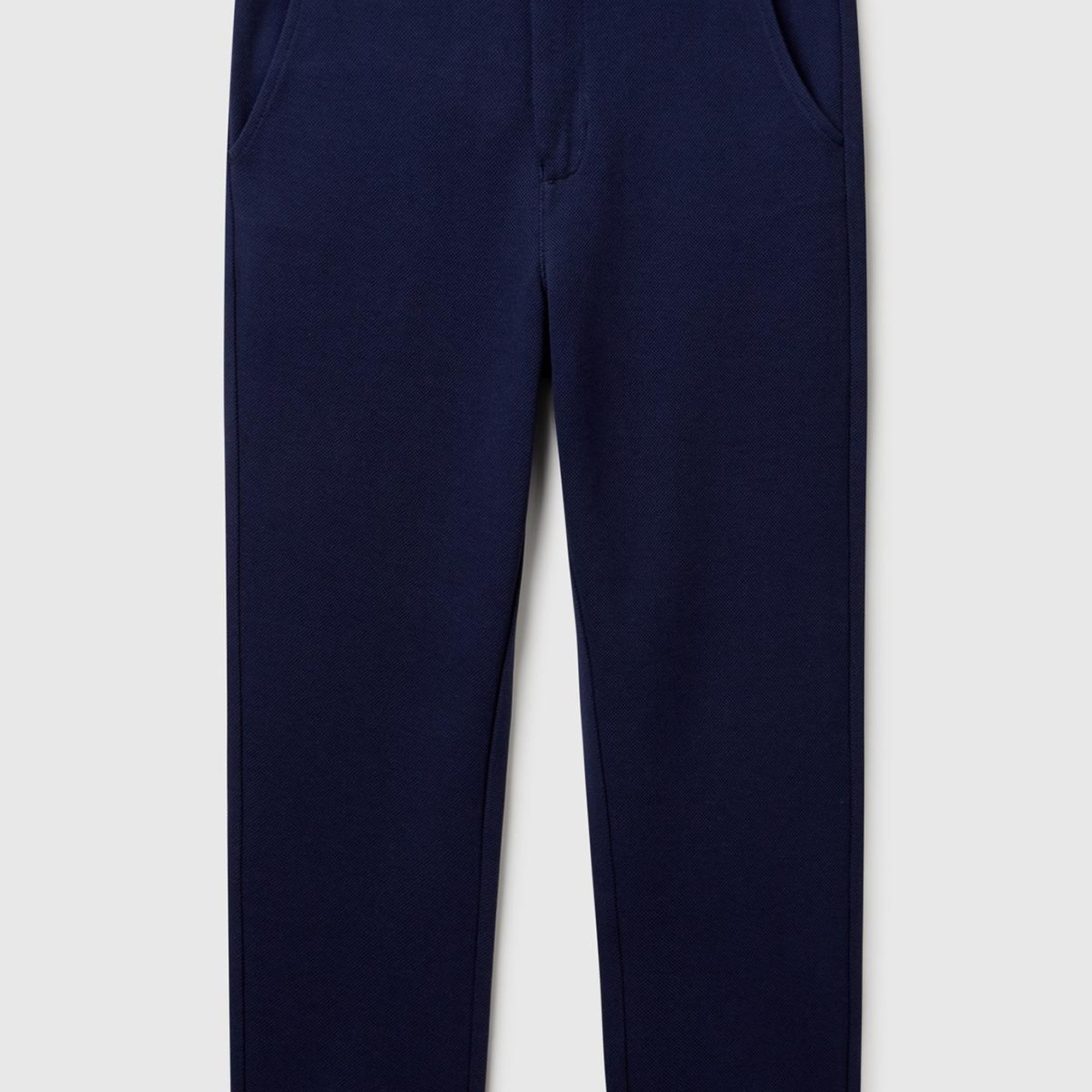 Erkek Çocuk Lacivert Çizgili Dokuma Bel Bantlı Arka Cebi Biyeli Eşofman Altı