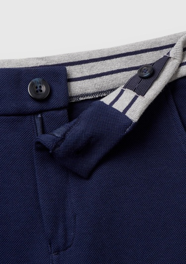  Erkek Çocuk Lacivert Çizgili Dokuma Bel Bantlı Arka Cebi Biyeli Eşofman Altı