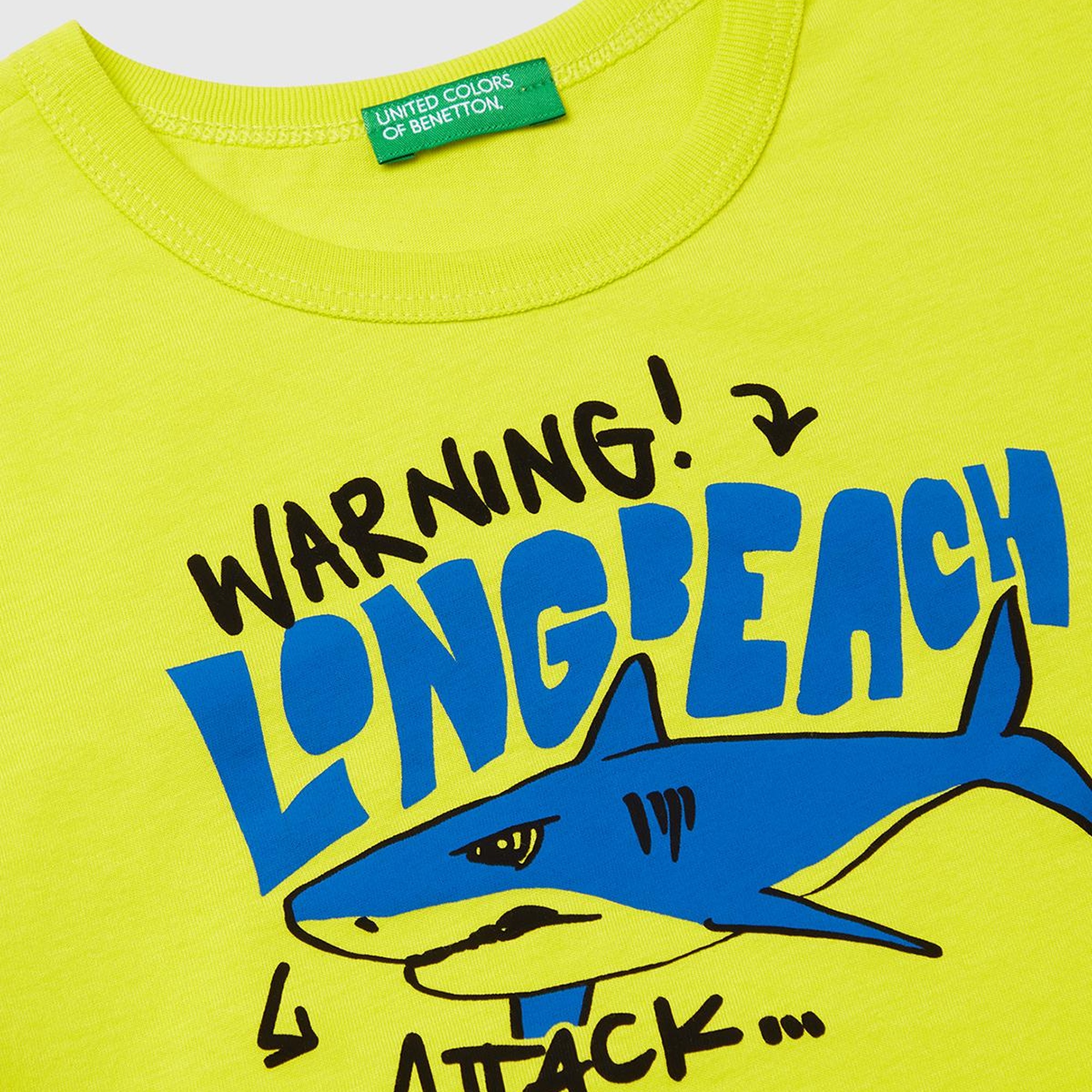 Erkek Çocuk Sarı Grafik Baskılı Kısa Kollu T-Shirt